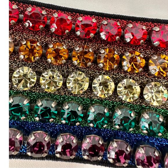 Gucci Multicolor Rhinestone Rainbow Stretch Headband - Picture 6 of 16